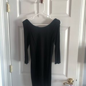Sexy black 3/4 length shirt dress